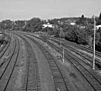 Bahnhofs - Gleisfeld Ehrweiler 1967 in Richtung Westen