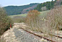 Bahnstrecke bei Reichenweiler im Jahr 1982