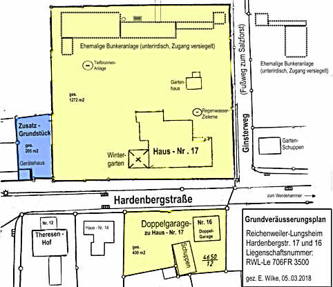 Grundverusserungsplan fr das Anwesen Hardenbergstr. 17 in Lungsheim