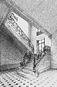 Schlo Hermannsthal 1937, der Eingangsflur des Nebeneingangs